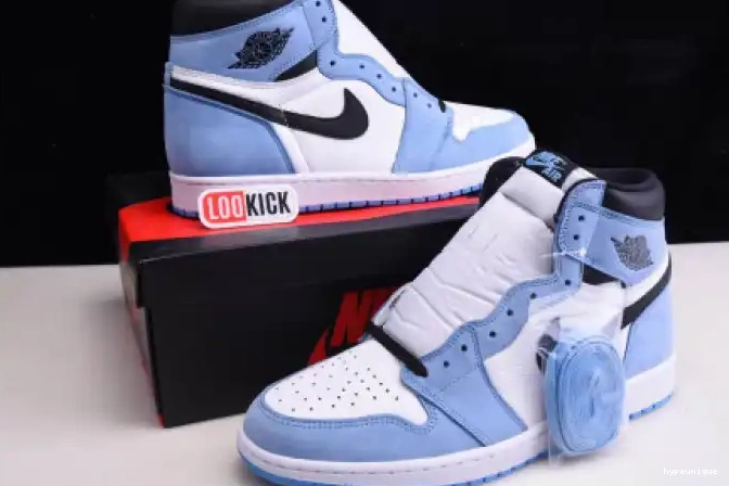HYPE 555088-134 1 BLUE AIR RETRO WHITE HIGH BLACK JORDAN UNIVERSITY 0412